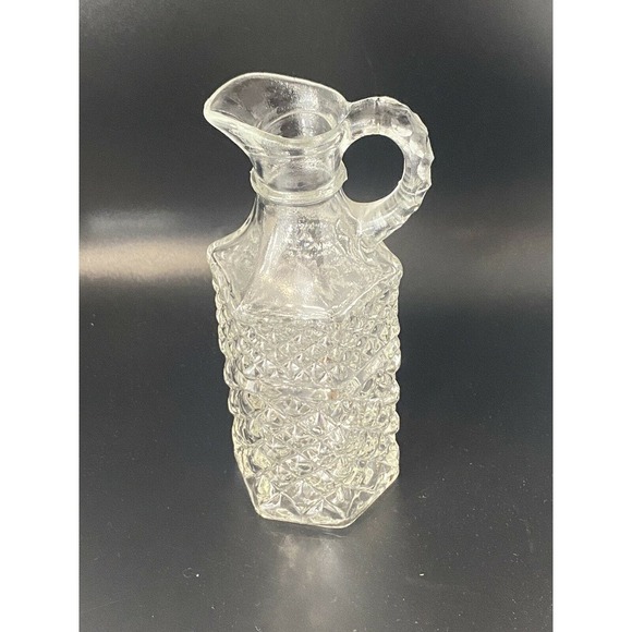Vintage Anchor Hocking Wexford Clear Diamond Vinegar/Oil Cruet no Stopper USA - Picture 1 of 12